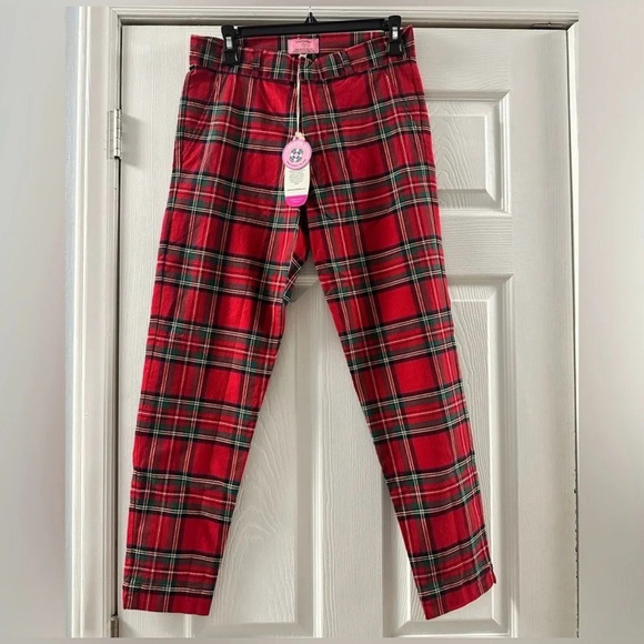 CASTAWAY NANTUCKET ISLAND Ankle Capri Stretch Twill Plaid Pants - Picture 3 of 11